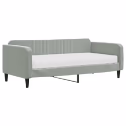 Divano Letto con Materasso Grigio Chiaro 90x190 cm in Vellutocod mxl 78777 - Vista aggiuntiva 2