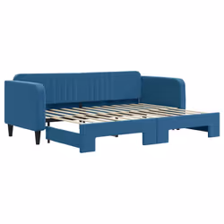 vidaXL Divano Letto con Letto Estraibile Blu 80x200 cm in Velluto - Vista aggiuntiva 2