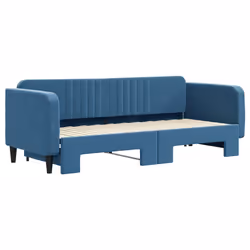 vidaXL Divano Letto con Letto Estraibile Blu 80x200 cm in Velluto - Vista aggiuntiva 3