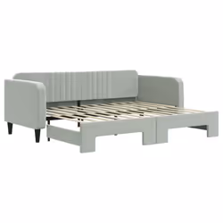 Divano Letto con Letto Estraibile Grigio Chiaro 90x200 Vellutocod mxl 130578 - Vista aggiuntiva 2