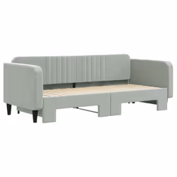 Divano Letto con Letto Estraibile Grigio Chiaro 90x200 Vellutocod mxl 130578 - Vista aggiuntiva 3