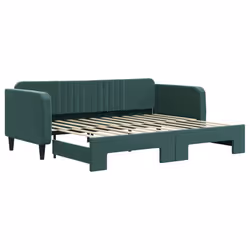 Divano Letto con Letto Estraibile Verde Scuro 90x200cm Vellutocod mxl 82662 - Vista aggiuntiva 2