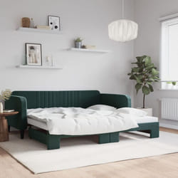Vidaxl - Divano Letto con Letto Estraibile Verde Scuro 100x200cm Velluto 92022
