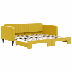 Divano Letto con Letto Estraibile Giallo 100x200 cm in Vellutocod mxl 130742 - Vista aggiuntiva 2