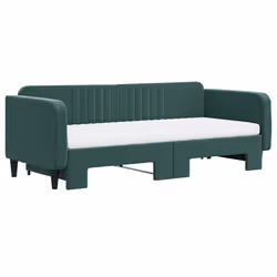Divano Letto Estraibile Materassi Verde Scuro 90x200 Vellutocod mxl 130610 - Vista aggiuntiva 3