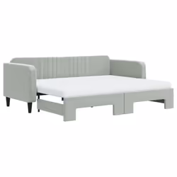 VidaXL 3197100, Divano letto, Grigio, Schiuma, Metallo, Poliestere, Legno, 2130 mm, 1000 mm