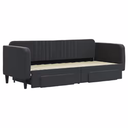 Divano Letto Estraibile con Cassetti Nero 80x200 cm in Vellutocod mxl 82718 - Vista aggiuntiva 3