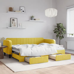 Vidaxl - Divano Letto Estraibile con Cassetti, Divano convertibile Giallo 80x200cm in Velluto