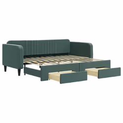 Divano Letto Estraibile Cassetti Verde Scuro 90x200cm Vellutocod mxl 130639 - Vista aggiuntiva 2
