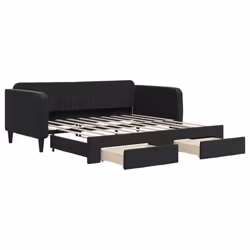 Divano Letto Estraibile con Cassetti Nero 90x190 cm in Vellutocod mxl 130638 - Vista aggiuntiva 2