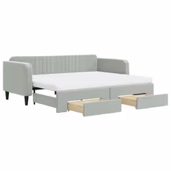 Divano Letto Estraibile Cassetti Grigio Chiaro 90x200cm Vellutocod mxl 111891 - Vista aggiuntiva 2