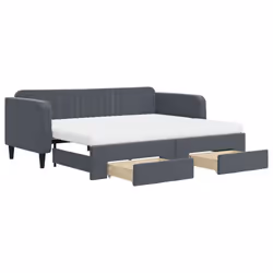 VidaXL 3197136, Divano letto, Grigio, Schiuma, Metallo, Poliestere, Legno, 2230 mm, 1000 mm