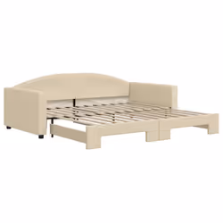Divano Letto con Letto Estraibile Crema 100x200 cm in Tessutocod mxl 82667 - Vista aggiuntiva 2