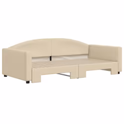 Divano Letto con Letto Estraibile Crema 100x200 cm in Tessutocod mxl 82667 - Vista aggiuntiva 3