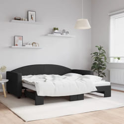 Divano Letto con Letto Estraibile, Divano convertibile Nero 90x190 cm in Tessuto Vidaxl