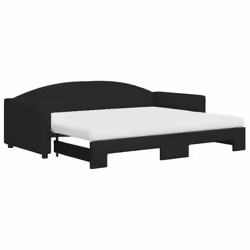 Divano Letto Estraibile con Materassi Nero 90x200 cm in Tessutocod mxl 130614 - Vista aggiuntiva 2