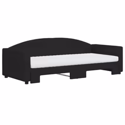 Divano Letto Estraibile con Materassi Nero 90x200 cm in Tessutocod mxl 130614 - Vista aggiuntiva 3