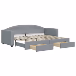 VidaXL 3197219, Divano letto, Grigio, Schiuma, Metallo, Poliestere, Legno, 2230 mm, 900 mm