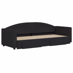 vidaXL Divano Letto Estraibile con Cassetti Nero 80x200 cm in Tessuto - Vista aggiuntiva 3
