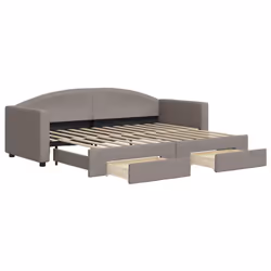vidaXL Divano Letto Estraibile con Cassetti Tortora 80x200 cm Tessuto - Vista aggiuntiva 2