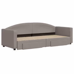 vidaXL Divano Letto Estraibile con Cassetti Tortora 80x200 cm Tessuto - Vista aggiuntiva 3