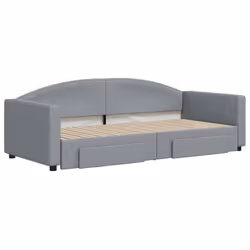 Divano Letto Estraibile Cassetti Grigio Chiaro 90x200cm Tessutocod mxl 82717 - Vista aggiuntiva 3