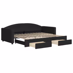 Divano Letto Estraibile con Cassetti Nero 90x200 cm in Tessutocod mxl 82728 - Vista aggiuntiva 2