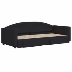 Divano Letto Estraibile con Cassetti Nero 90x200 cm in Tessutocod mxl 82728 - Vista aggiuntiva 3
