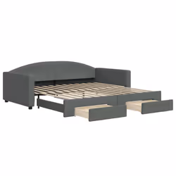 Divano Letto Estraibile Cassetti Grigio Scuro 100x200cm Tessutocod mxl 82715 - Vista aggiuntiva 2