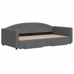 Divano Letto Estraibile Cassetti Grigio Scuro 100x200cm Tessutocod mxl 82715 - Vista aggiuntiva 3