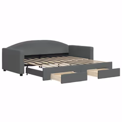 VidaXL 3197235, Divano letto, Grigio, Schiuma, Metallo, Poliestere, Legno, 2130 mm, 1000 mm