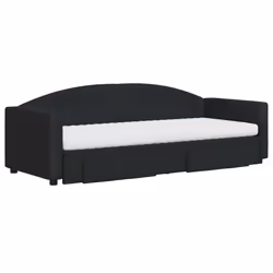 vidaXL Divano Letto Estraibile con Cassetti Nero 80x200 cm in Tessuto - Vista aggiuntiva 3