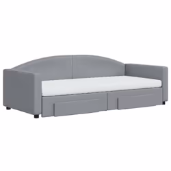 vidaXL Divano Letto Estraibile Cassetti Grigio Chiaro 90x200cm Tessuto - Vista aggiuntiva 3
