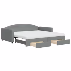 Divano Letto Estraibile Cassetti Grigio Scuro 100x200cm Tessutocod mxl 130653 - Vista aggiuntiva 2