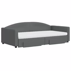 Divano Letto Estraibile Cassetti Grigio Scuro 100x200cm Tessutocod mxl 130653 - Vista aggiuntiva 3