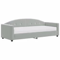 vidaXL Divano Letto con Materasso Grigio Chiaro 80x200 cm in Velluto - Vista aggiuntiva 2