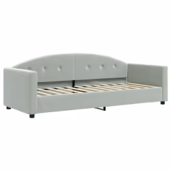 vidaXL Divano Letto con Materasso Grigio Chiaro 80x200 cm in Velluto - Vista aggiuntiva 3