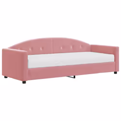 vidaXL Divano Letto con Materasso Rosa 80x200 cm in Velluto - Vista aggiuntiva 2