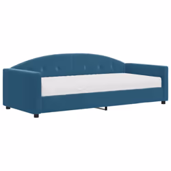 vidaXL Divano Letto con Materasso Blu 90x200 cm in Velluto - Vista aggiuntiva 2