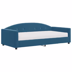 vidaXL Divano Letto con Materasso Blu 100x200 cm in Velluto - Vista aggiuntiva 2