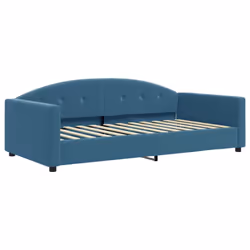 vidaXL Divano Letto con Materasso Blu 100x200 cm in Velluto - Vista aggiuntiva 3