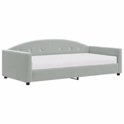 Divano Letto con Materasso Grigio Chiaro 100x200 cm in Vellutocod mxl 107315 - Vista aggiuntiva 2