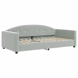 Divano Letto con Materasso Grigio Chiaro 100x200 cm in Vellutocod mxl 107315 - Vista aggiuntiva 3