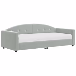 vidaXL Divano Letto con Materasso Grigio Chiaro 90x190 cm in Velluto - Vista aggiuntiva 2