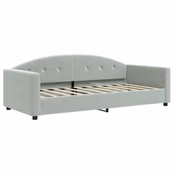 vidaXL Divano Letto con Materasso Grigio Chiaro 90x190 cm in Velluto - Vista aggiuntiva 3