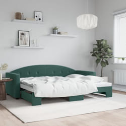 Divano Letto con Letto Estraibile, Letto per adulti Verde Scuro 80x200cm Velluto Vidaxl 4672