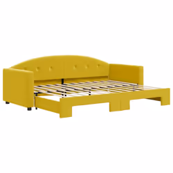 vidaXL Divano Letto con Letto Estraibile Giallo 80x200 cm in Velluto - Vista aggiuntiva 2