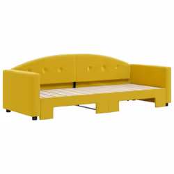 vidaXL Divano Letto con Letto Estraibile Giallo 80x200 cm in Velluto - Vista aggiuntiva 3