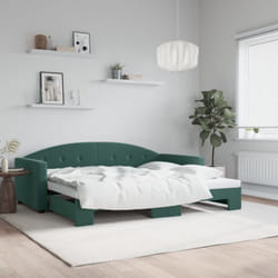 Divano Letto con Letto Estraibile, Letto per adulti Verde Scuro 90x200cm Velluto Vidaxl 4120