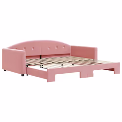 vidaXL Divano Letto con Letto Estraibile Rosa 100x200 cm in Velluto - Vista aggiuntiva 2